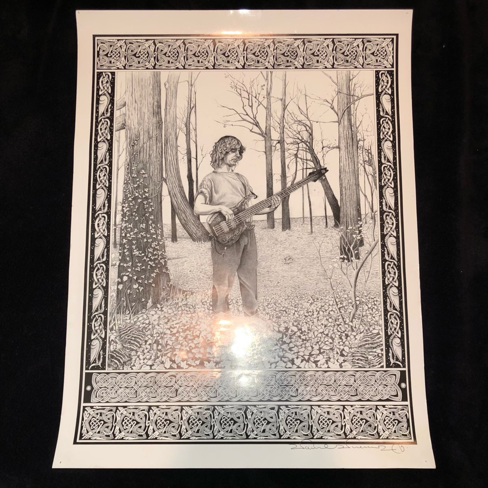 Vtg PHISH Mike Gordon 18x23” Author D. Drennon Signed Print Art